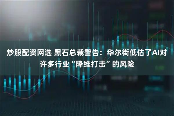 炒股配资网选 黑石总裁警告：华尔街低估了AI对许多行业“降维打击”的风险